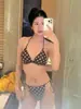 Nuevo Bikini de Lunares con Cuello Halter para Mujer, Dos Piezas, Push-Up, Adelgazante, Estilo Pura Pasión, Traje de Baño para Vacaciones en la Playa
