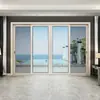 Porta de Vidro Temperado Oscilante Moderna Simples Média Estreita para Banheiro Casa Cozinha Porta Oscilante de Vidro para Divisória de Banheiro