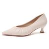 Zapatos de una sola capa talla Fu Estilo Coreano para Mujer Zapatos de Leche Nuevos Tacones Altos Tacón de Aguja Calzado Fino para Mujer Otoño Zapatos de Mujer Huidong