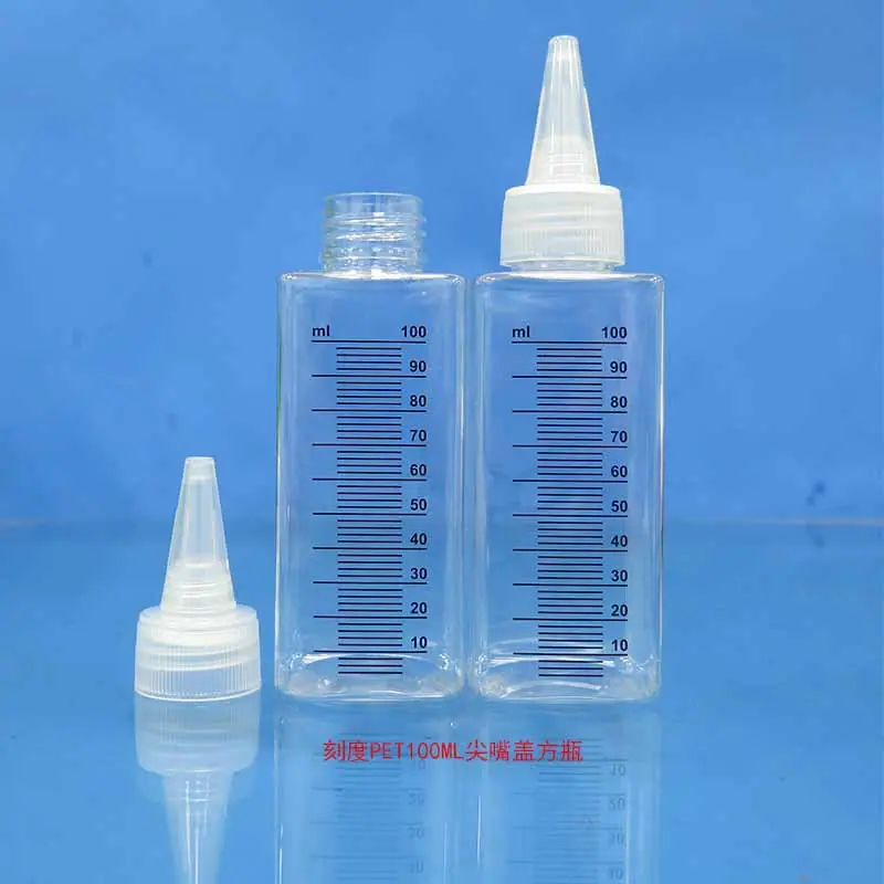 刻度PET100ML尖嘴盖方瓶7