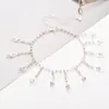 Acessórios de comércio exterior novo tornozeleira de praia moda feminina olhos pingente de metal com diamantes completos feito à mão tornozeleira A025