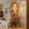 Divisor de Pantalla Tejido de Ratán Madera Maciza Usado Sala de Estar Entrada Directamente Frente a la Puerta Pantalla Base Pasillo Dormitorio Nuevo Estante de Almacenamiento de Arte