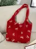 61111 Bolso de Peluche con Lazo Tridimensional para Mujer, Bolso de Hombro para Viajes, Bolso Chaleco Simple y Elegante de Gran Capacidad para Mujer