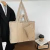 Bolsa de Algodón Acolchada de Gran Capacidad para Mujer, Casual y Moderna, Simple y Versátil para el Trabajo, Bolso de Mano y Bolso de Hombro, Bolso Tote Acolchado de Moda