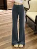 Calça esportiva cinza boca de sino feminina, novo modelo outono 2026, calça de moletom estilo americano plus size, calça pantalona casual solta