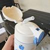 Termo con Tapa de Paja de Frutas Frescas y Coloridas Moda para Damas Acero Inoxidable con Vacío Taza de Estudiante Taza Portátil de Mano