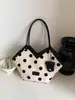 Bolsa tote de ombro única grande e estampada, simples, com laço de renda doce e feminino, nova moda 2025 para mulheres