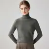 Conjunto versátil! Suéter 100% cashmere puro para mulheres, com gola alta sobreposta, toque suave na pele, malha macia e aconchegante, blusa de base de gola alta