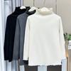 Camiseta de veludo dupla face com gola alta de agarico, nova para outono e inverno, tamanho grande para mulheres, base 5713
