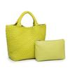 Bolsa Tecida de Grande Capacidade para Mulheres, Bolsa Tote Tecida Grande, Moderna e Versátil, Bolsa com Alça de Pulso Dupla, Bolsa de Compras