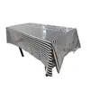 Toalha de Mesa Listrada Descartável de PET à Prova de Óleo Impermeável Decoração de Mesa de Sobremesa para Festa de Aniversário Formatura