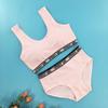 Conjunto de Ropa Interior de Desarrollo para Niñas con Letras de Moda para Escuela Secundaria y Primaria Chaleco Pequeño con Almohadilla de Esponja Ropa Interior