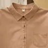 Camisa Zitian Cor Lisa Feminina Estilo Coreano Algodão Lavado Primavera Nova Design Simples Casual Versátil Roupa de Trabalho Camisa de Manga Longa