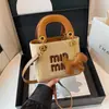 Bolso de mujer transfronterizo 2026 nueva moda tejido Lady Dior bolso de mano bordado con diseño de color block, bolso bandolera tipo cubo de un solo hombro