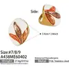 Anillo Exagerado de Diseño Ins Europeo y Americano con Goteo de Aceite Ojo de Gato Perla de Concha Acero Inoxidable Chapado en Oro de 18K Moda Transfronteriza Accesorio Versátil para la Mano