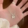 Colar Leve e Elegante de Luxo para Mulheres, Prata S925, Design de Nicho, Corrente Exquisita para Clavícula, Versátil para Uso Diário, Joia que Não Desbota