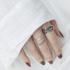 Anillo abierto multicapa para mujer, estilo coreano, retro, geométrico, asimétrico, con rombos, de plata de ley S925. Venta al por mayor.