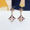 Donkey Home Nova Versão Pulseira Quatro Flores Cinco Flores Aço Titânio Banhado Ouro Rosa 18k Luxo Leve Diamante Redondo Colar Fritillaria Branca