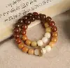 Pulsera de Semillas de Bodhi de Jade Blanco Degradado de Doble Círculo Weathered de Alta Densidad, Cuentas de Oración de Raíz de Bodhi, Cuentas de Oración para Hombres, Pulsera de Joyería para Mujeres