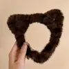 Pinza para el pelo linda y sofisticada para lavarse la cara, estilo nuevo de moda 2026, diadema de maquillaje, diadema de felpa de dibujos animados para otoño/invierno para un look de corona alta