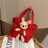 Bolsas para Padres e Hijos al por Mayor Moda Versátil Dibujos Animados Oso Conejo Lindo Muñeco Bolsa de Tela Tote