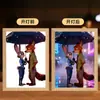 Marco de Fotos 2D de Anime de Conejo y Zorro Regalo para Dormitorio Escritorio Luz de Noche para Novio/Novia Pintura Iluminada