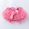 Shorts de Gasa Doble Cara para Bebé Niña, Falda de Bebé Moderna y Linda, Falda Pantalón de Malla Suave de Color Puro con Lazo de Moda