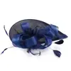 Fascinator de Malha com Penas Europeu e Americano Transfronteiriço, Headpiece para Banquete de Casamento, Clube de Corridas de Cavalos, Acessório de Cabelo Pequeno Fascinator Vintage para Chá da Tarde
