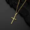 Colar com pingente de cruz estilo hip hop europeu e americano corrente longa masculina versátil venda quente transfronteiriça atacado de fábrica de joias