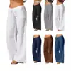 Fornecimento Transfronteiriço da Europa e América Roupas Femininas Amazon Calças Longas Casuais Soltas de Algodão e Linho Calças de Yoga Flare Roupas Femininas