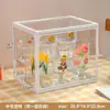 Estante de Almacenamiento de Tazas de Escritorio Caja Acrílica a Prueba de Polvo Transparente Oficina Dormitorio Mesa de Café Estante de Almacenamiento para Juego de Té Ins