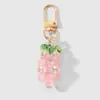 Nuevo Ins Dulce y Exquisito de Alta Apariencia Hermanas Cristal Imitación Perlas Fresa Uva Llavero DIY Colgante de Bolso