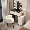 Penteadeira para Apartamento Pequeno Quarto Moderna Simples Luxo Leve High-End Ardósia Madeira Maciça Mesa de Maquiagem Penteadeira Integrada