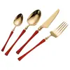 Acero inoxidable 304 cuchillo de hoja estrecha, tenedor y cuchara para uso doméstico, hotel, cuchillo y tenedor para bistec, cuchara para postre, acabado espejo, juego de cubertería occidental