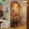 Divisor de Pantalla Tejido de Ratán Madera Maciza Usado Sala de Estar Entrada Directamente Frente a la Puerta Pantalla Base Pasillo Dormitorio Nuevo Estante de Almacenamiento de Arte