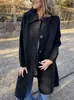 Abrigo de Lana con Solapa Estilo Europeo y Americano 2026 de Amazon para Mujer, Abrigo de Lana de Doble Cara Holgado de Longitud Media para Otoño e Invierno