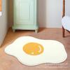 Felpudo de entrada con diseño de huevo escalfado, para dormitorio, baño, antideslizante