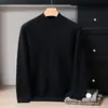 Suéter 100% cachemira pura para hombre, engrosado, cuello medio alto, hombro raglán, camisa base de punto de cachemira casual de negocios, suéter para hombre