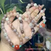 Conjunto de Três Peças de Seda Dourada Jade Violeta Colar e Pulseira Conjunto Natural de Seda Dourada Jade Pulseira e Colar Atacado Presente