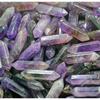 Joias Transfronteiriças Pingente Coluna Hexagonal de Ametista Pedra Solta Pedra Bruta Natural Polida Ponta Dupla Atacado