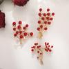 Nuevo festivo rojo nupcial aleación rama coral accesorios accesorios boda broche de perlas ropa en stock fabricante