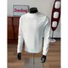Camiseta de Terciopelo Alemán para Hombre, Nueva de Otoño e Invierno, Cuello Cruzado, Ajustada, Manga Larga, Estilo Americano Atractivo, Color Sólido, Camiseta Interior