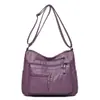 Bolso Nuevo para Mujer Piel Suave Mamá de Mediana Edad Gran Capacidad Bolso Cruzado Multibolsillos Práctico Textura de Piel Suave Bolso de Hombro