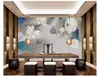 Papel de parede para parede de fundo de TV pintado à mão na China, pintura meticulosa, mural de lótus, sala de estar, escritório, tinta, restaurante de panela quente, papel de parede