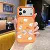 Funda de silicona líquida linda de oveja estilo coreano con lazo para iPhone 16 Pro Max, cubierta protectora anticaídas al por mayor