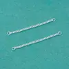 Cadena Lateral de Plata de Ley S925 Chapada en Plata Cadena de Extensión Pulsera de Cristal Hecha a Mano DIY Cadena de Plata Cola