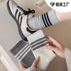 Calcetines 25 Nuevos Modelos Calcetines Zhuji Primavera y Verano Nuevos Calcetines de Media Caña Rayados de Alto Valor Estilo Casual Universitario Doble Aguja Calcetines de Mujer