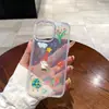 Funda de Teléfono Transparente Mate para Apple 16promax 14pro Estilo Coreano Japonés iPhone15 Funda Linda de Gato con Graffiti