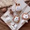 Ropa para Niños Color Nuevo Otoño Temprano Mori Girl Cadena Marrón Tela Linda Oso Animal Cadena Accesorios para Adultos