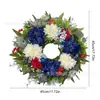Corona del Día de la Independencia Transfronteriza Ramo Rojo, Blanco y Azul Amazon Transfronterizo Decoración de Corona de Flores Artificiales del Día de la Independencia
